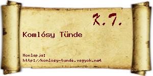 Komlósy Tünde névjegykártya