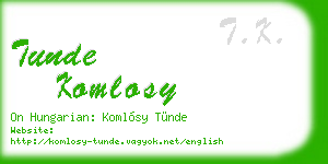 tunde komlosy business card