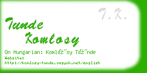 tunde komlosy business card